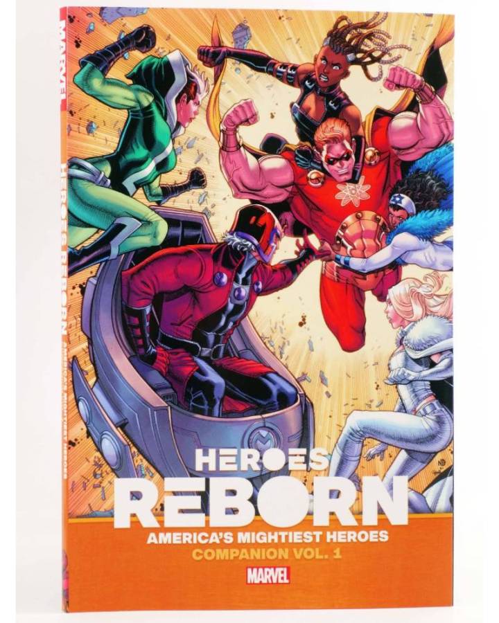 Cubierta de HEROES REBORN AMERICA'S MIGHTIEST HEROES COMPANION 1. TPB (Vvaa) Marvel 2021. EN INGLÉS