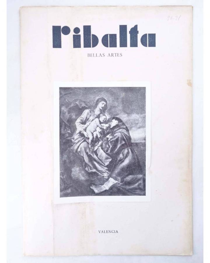 Cubierta de RIBALTA BELLAS ARTES 90-91. NUMERO DOBLE. Valencia 1951