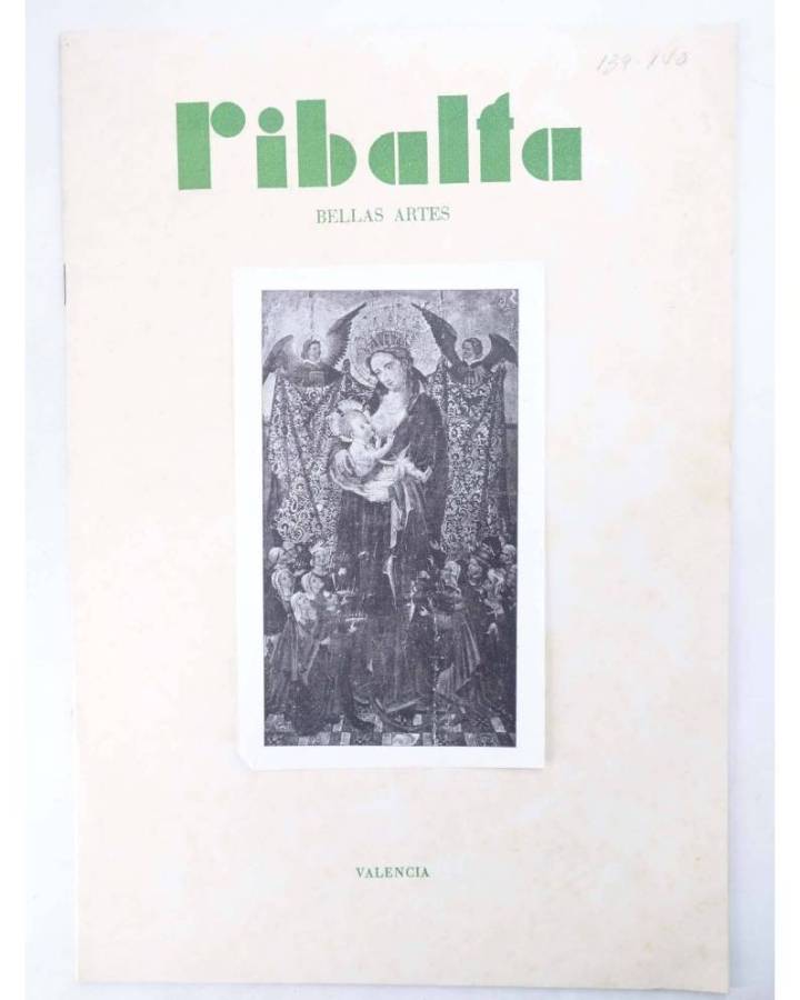 Cubierta de RIBALTA BELLAS ARTES 139-140. NUMERO DOBLE. Valencia 1955