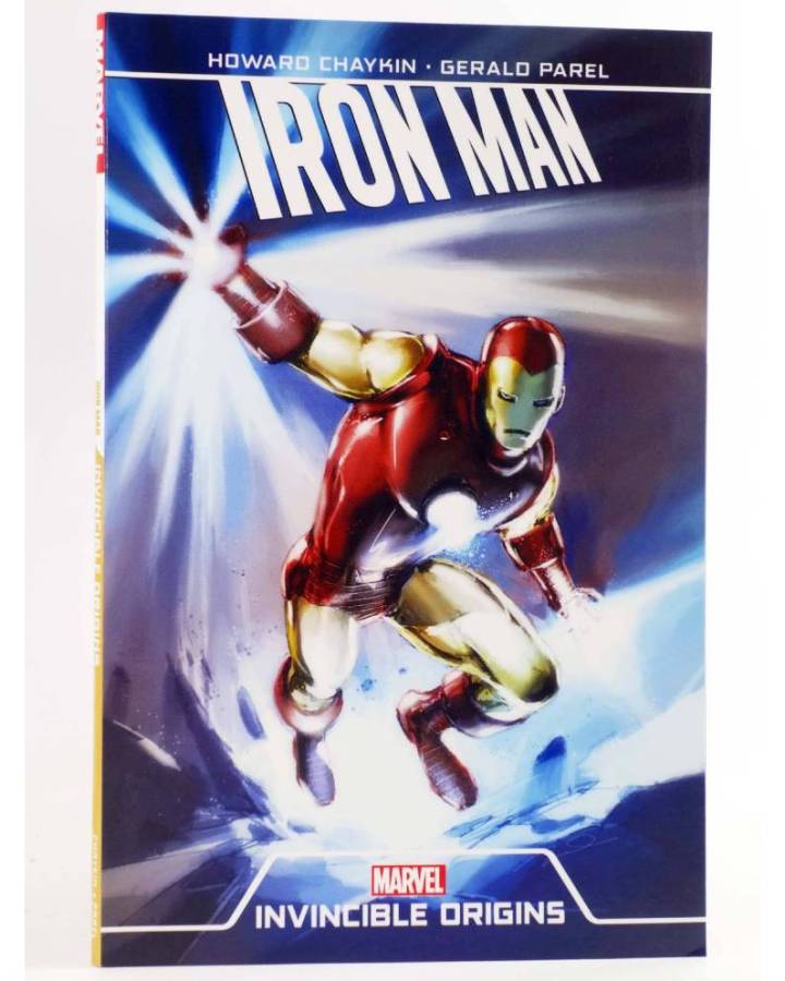 Cubierta de IRON MAN INVINCIBLE ORIGINS TPB (Howard Chaykin / Gerald Parel) Marvel 2019. EN INGLÉS