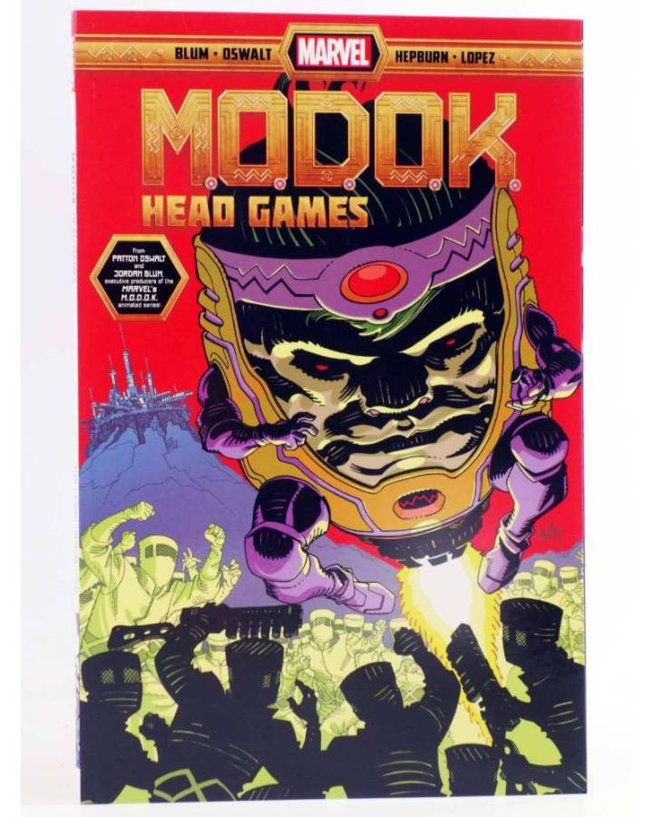 Cubierta de MODOK HEAD GAMES TPB (Jordan Blum / Patton Oswalt) Marvel 2021. EN INGLÉS