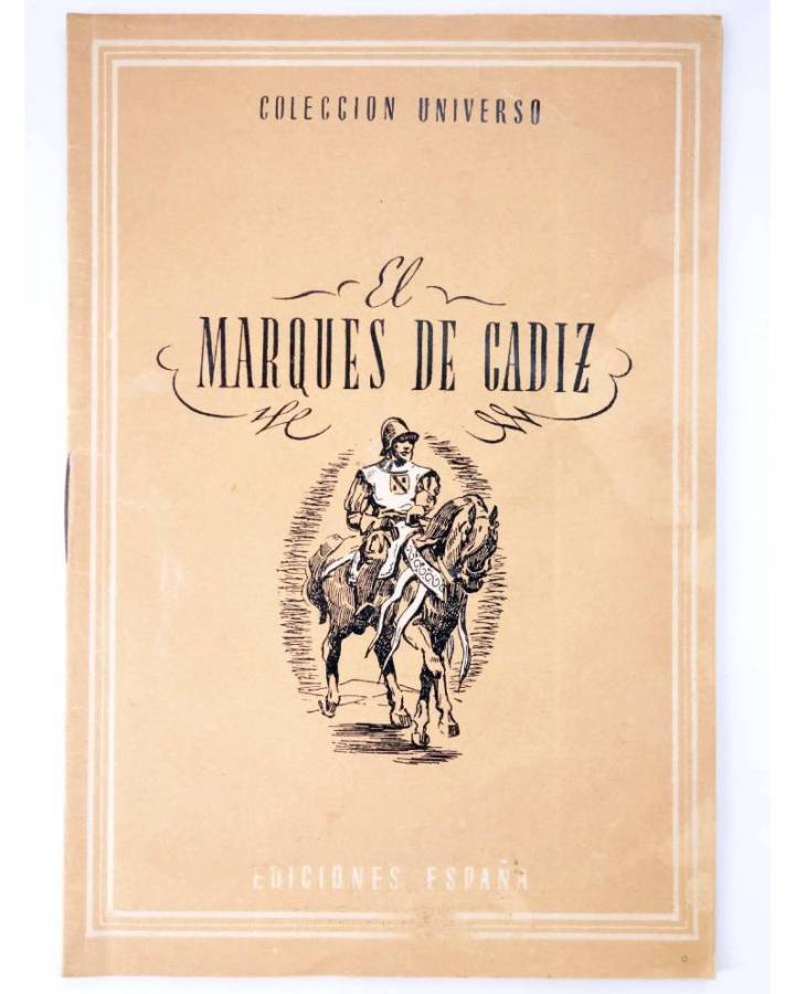 Cubierta de COL UNIVERSO VOL. X: LOS GRANDES CAPITANES 13. EL MARQUÉS DE CÁDIZ. España Circa 1950