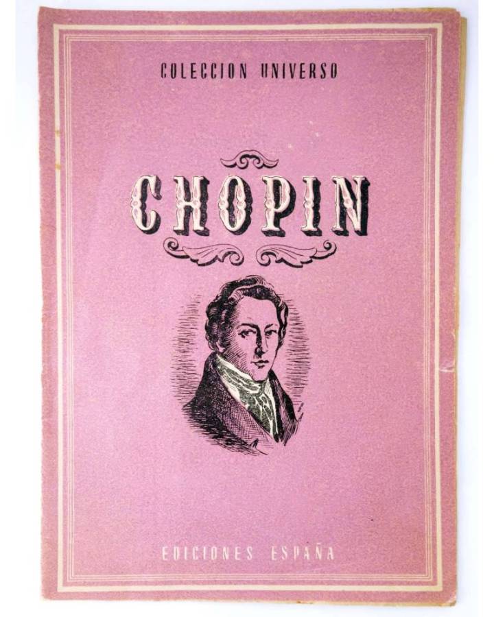 Cubierta de COL UNIVERSO VOL. XVIII: GRANDES ARTISTAS 12. CHOPIN. España Circa 1950