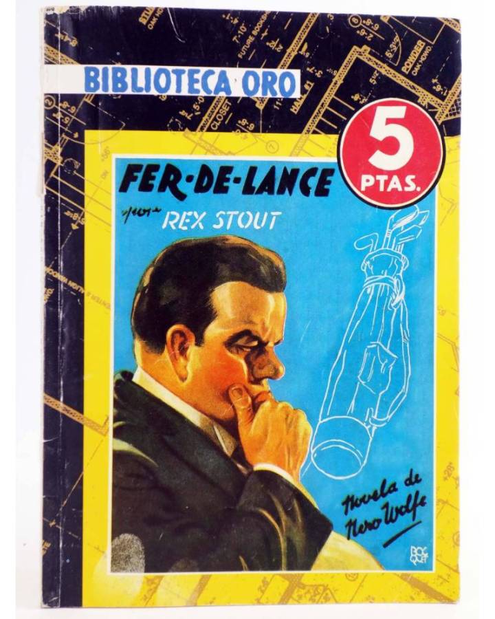 Cubierta de BIBLIOTECA ORO 4. FER DE LANCE (Rex Stout) Molino 2007. REEDICIÓN