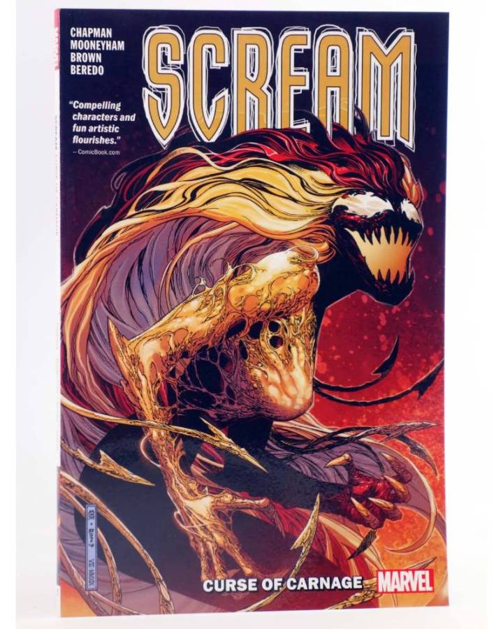 Cubierta de SCREAM 1. CURSE OF CARNAGE TPB (Clay Mcleold Chapman / Chris Mooneyham / Garry Brown) Marvel 2020. EN INGLÉS