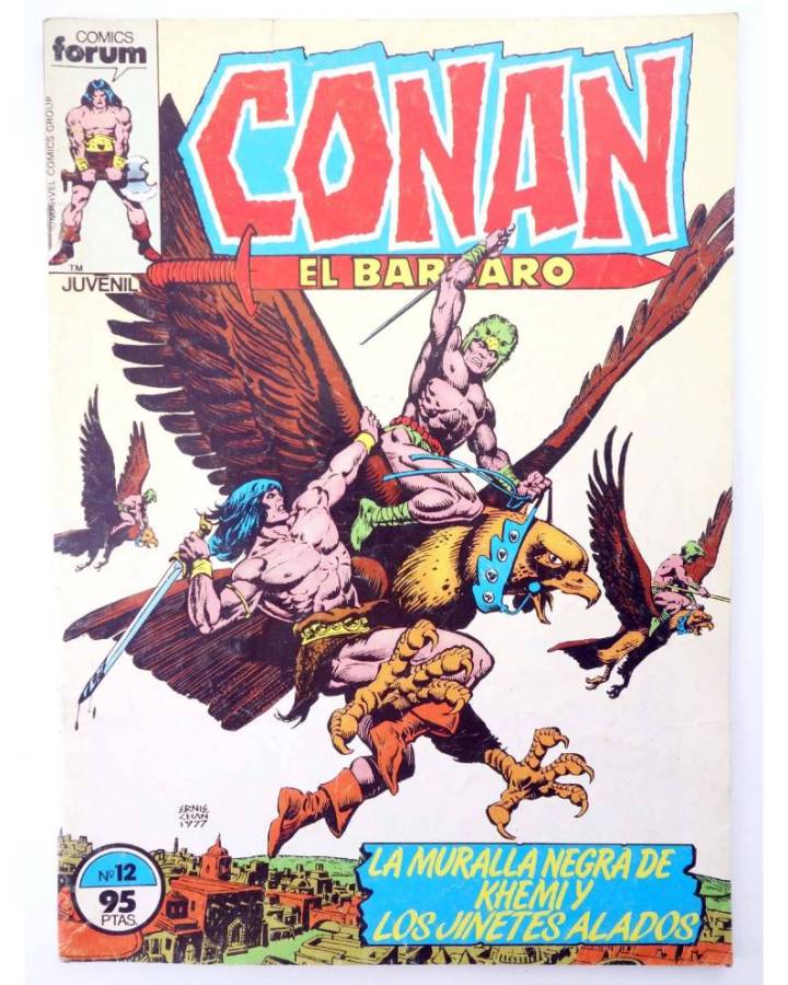 Cubierta de CONAN EL BARBARO 12. LA MURALLA NEGRA DE KEMI Y LOS JINETES ALADOS. Forum 1983