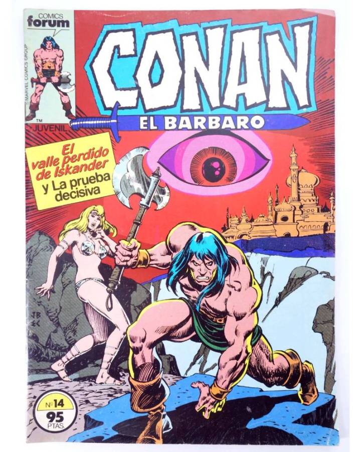 Cubierta de CONAN EL BARBARO 14. EL VALLE PERDIDO DE ISKANDER Y LA PRUEBA DECISIVA. Forum 1983