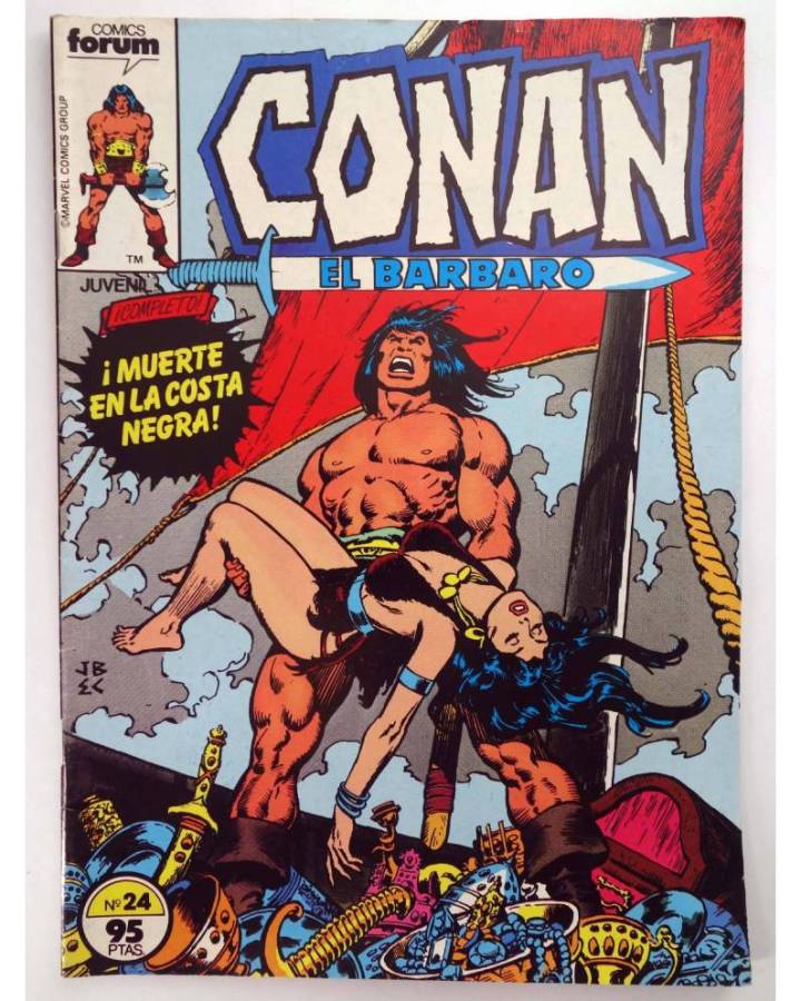 Cubierta de CONAN EL BARBARO 24. ¡MUERTE EN LA COSTA NEGRA!. Forum 1983