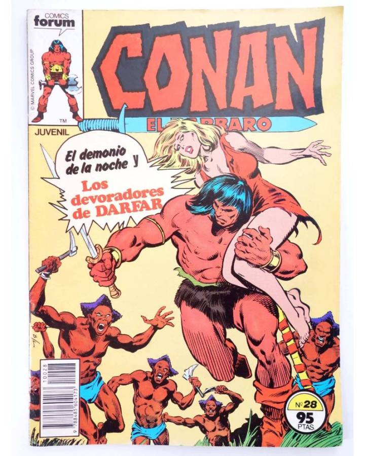 Cubierta de CONAN EL BARBARO 28. EL DEMONIO DE LA NOCHE - LOS DEVORADORES DE DARFAR. Forum 1984