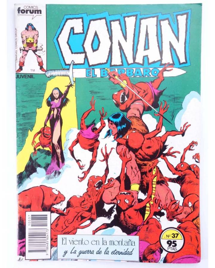 Cubierta de CONAN EL BARBARO 37. EL VIENTO EN LA MONTAÑA - LA GUERRA DE LA ETERNIDAD. Forum 1984