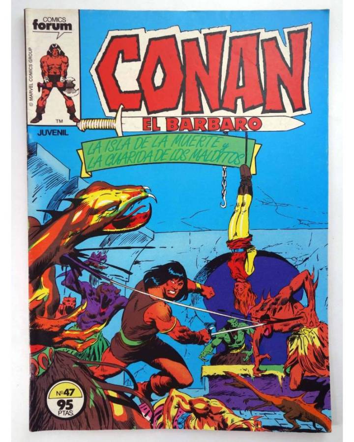 Cubierta de CONAN EL BARBARO 47. LA ISLA DE LA MUERTE - LA GUARIDA DE LOS MALDITOS. Forum 1984