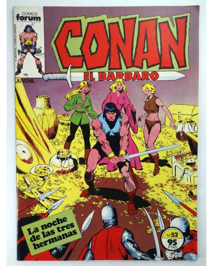 Cubierta de CONAN EL BARBARO 52. LA NOCHE DE LAS TRES HERMANAS. Forum 1985