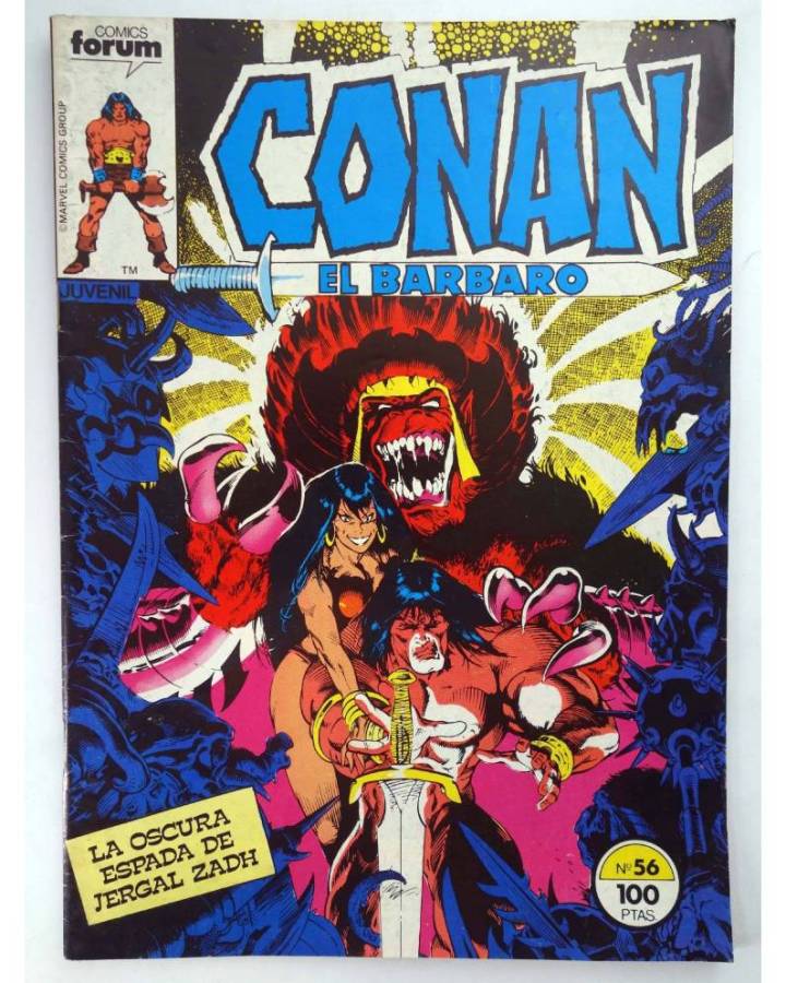 Cubierta de CONAN EL BARBARO 56. LA OSCURA ESPAGA DE JERGAL ZADH. Forum 1985