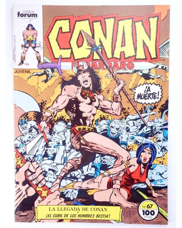 Cubierta de CONAN EL BARBARO 67. LA LLEGADA DE CONAN - EL CUBIL DE LOS HOMBRES BESTIA. Forum 1985