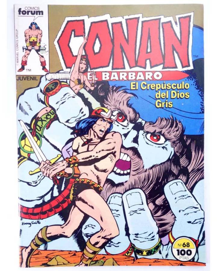 Cubierta de CONAN EL BARBARO 68. EL CRESPUSCULO DEL DIOS GRIS. Forum 1985