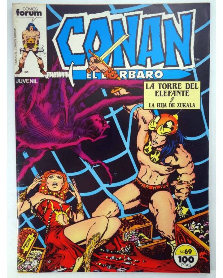 Cubierta de CONAN EL BARBARO 69. LA TORRE DEL ELEFANTE - LA HIJA DE ZUKALA. Forum 1985