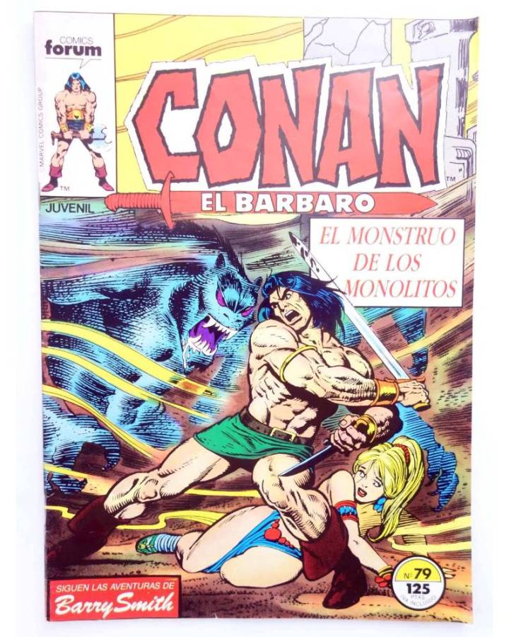 Cubierta de CONAN EL BARBARO 79. EL MONSTRUO DE LOS MONOLITOS. Forum 1986