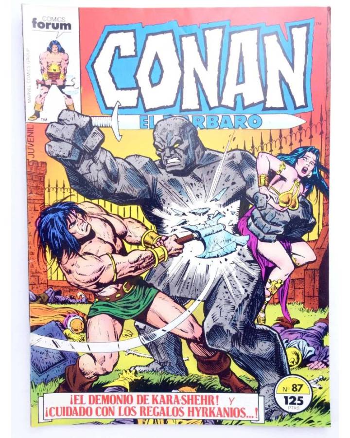 Cubierta de CONAN EL BARBARO 87. EL DEMONIO DE KARA-SHEHR - CUIDADO CON LOS REGALOS HYRKANIOS. Forum 1986