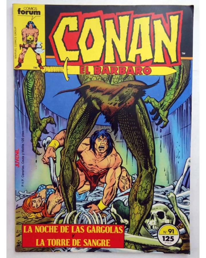 Cubierta de CONAN EL BARBARO 91. LA NOCHE DE LAS GARGOLAS - LA TORRE DE SANGRE. Forum 1986