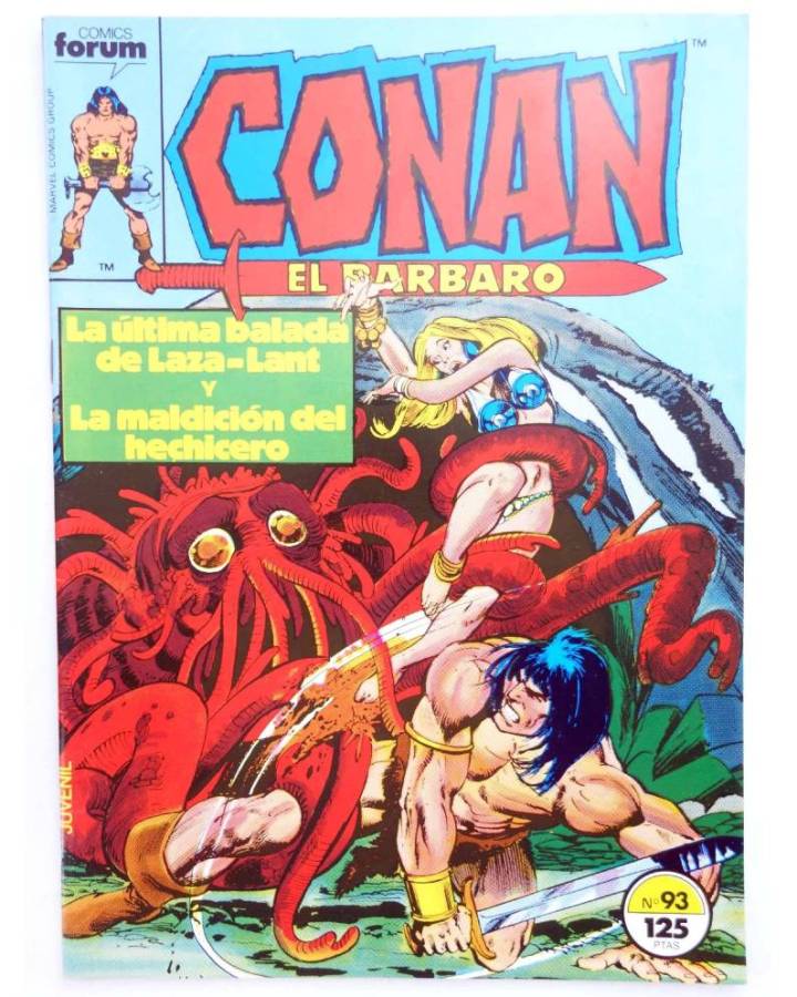 Cubierta de CONAN EL BARBARO 93. LA ULTIMA BALADA DE LAZA-LANT - LA MALDICION DEL HECHICERO. Forum 1986