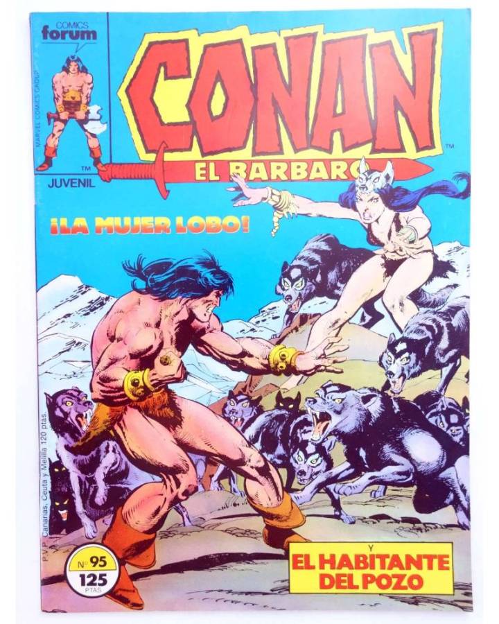 Cubierta de CONAN EL BARBARO 95. LA MUJER LOBO - EL HABITANTE DEL POZO. Forum 1986