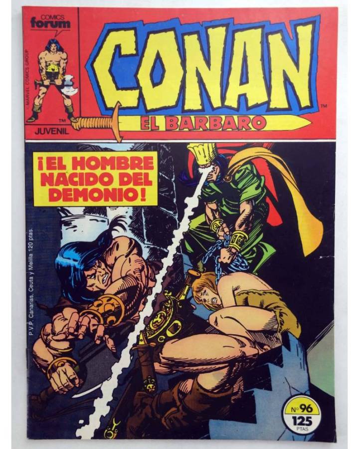 Cubierta de CONAN EL BARBARO 96. EL HOMBRE NACIDO DEL DEMONIO. Forum 1986