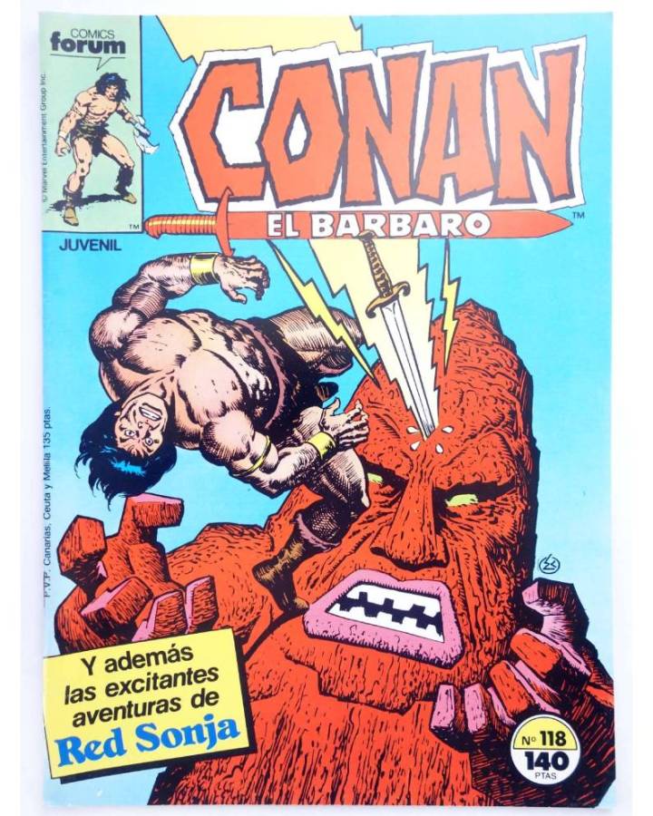 Cubierta de CONAN EL BARBARO 118. LA IRA DEL DIOS DE MADERA. Forum 1987