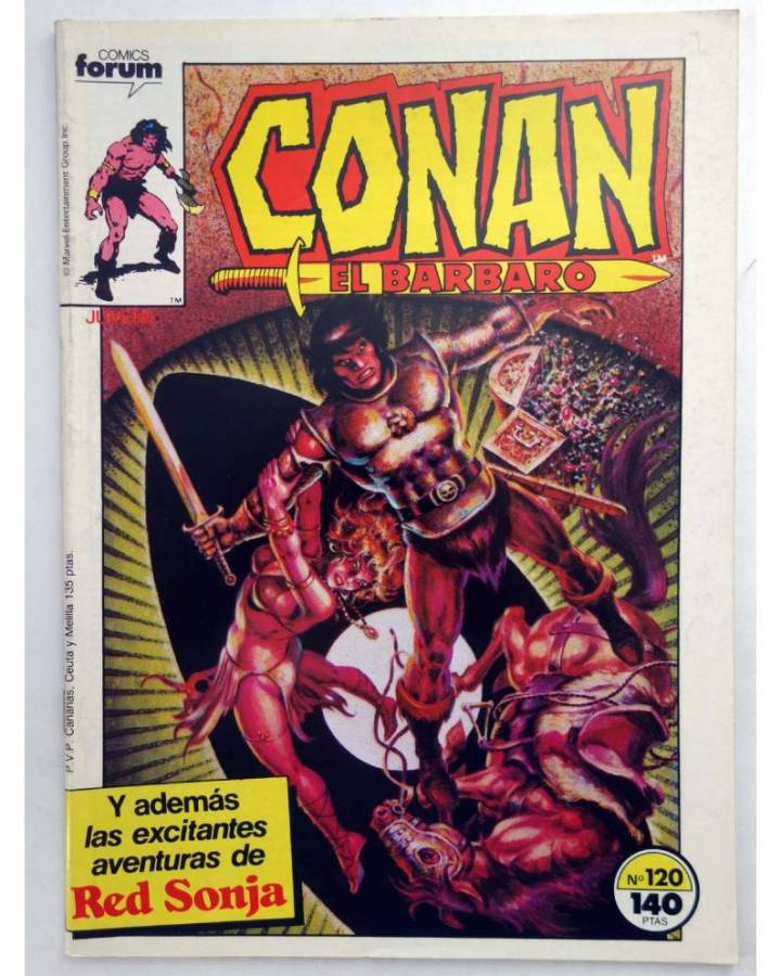 Cubierta de CONAN EL BARBARO 120. LA TIERRA ARDE. Forum 1987