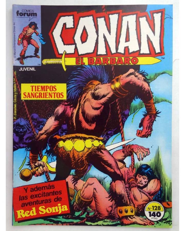 Cubierta de CONAN EL BARBARO 128. TIEMPOS SANGRIENTOS. Forum 1987