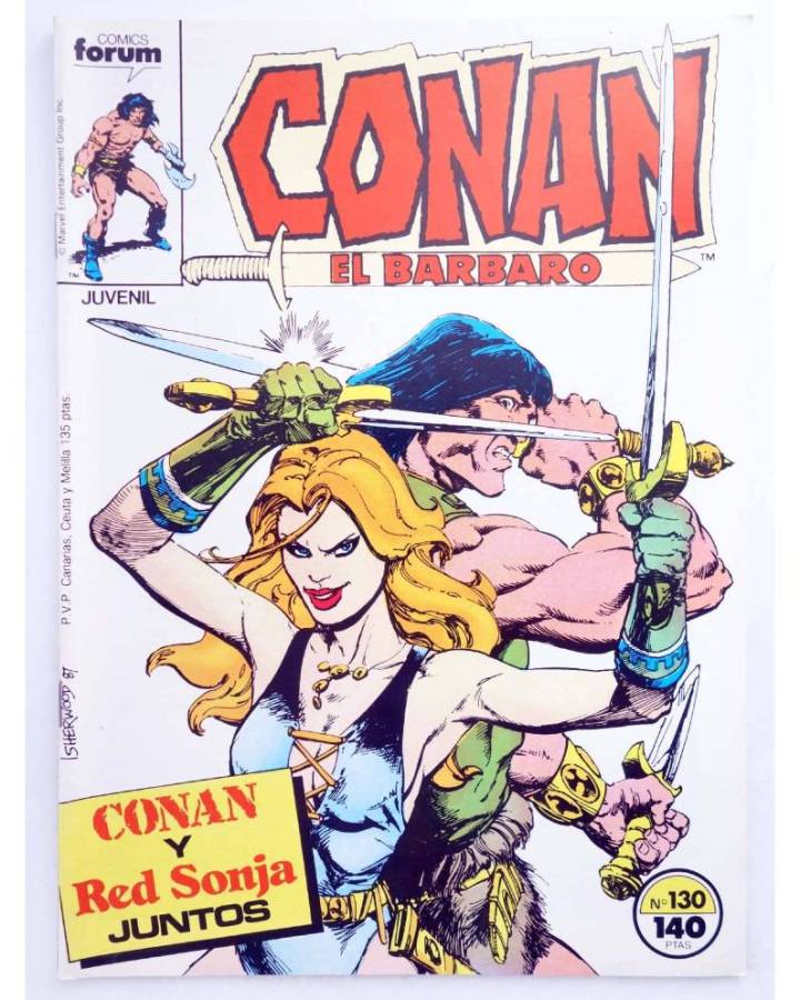 Cubierta de CONAN EL BARBARO 130. EN PIE. Forum 1987