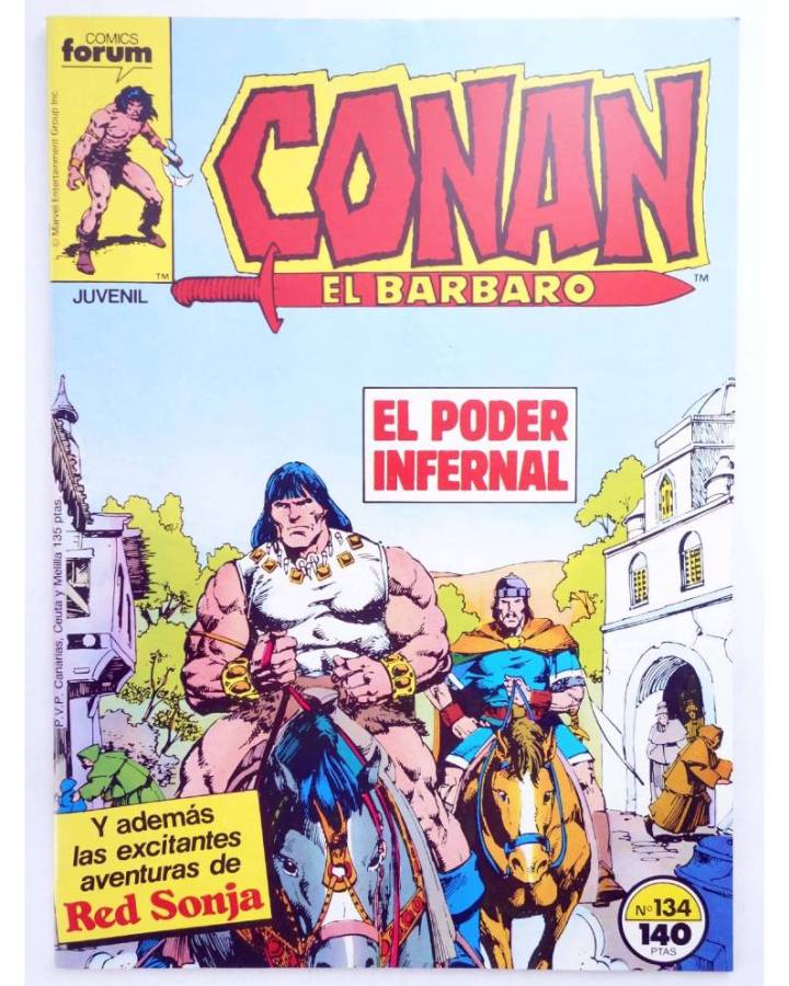 Cubierta de CONAN EL BARBARO 134. EL PODER INFERNAL. Forum 1988