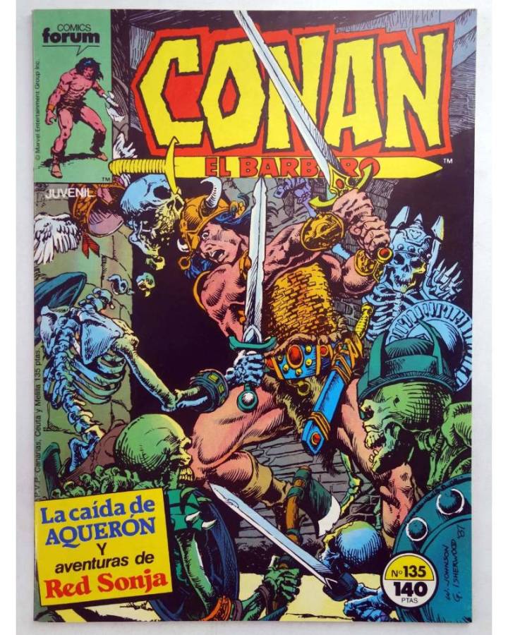 Cubierta de CONAN EL BARBARO 135. LA CAIDA DE AQUERON. Forum 1988