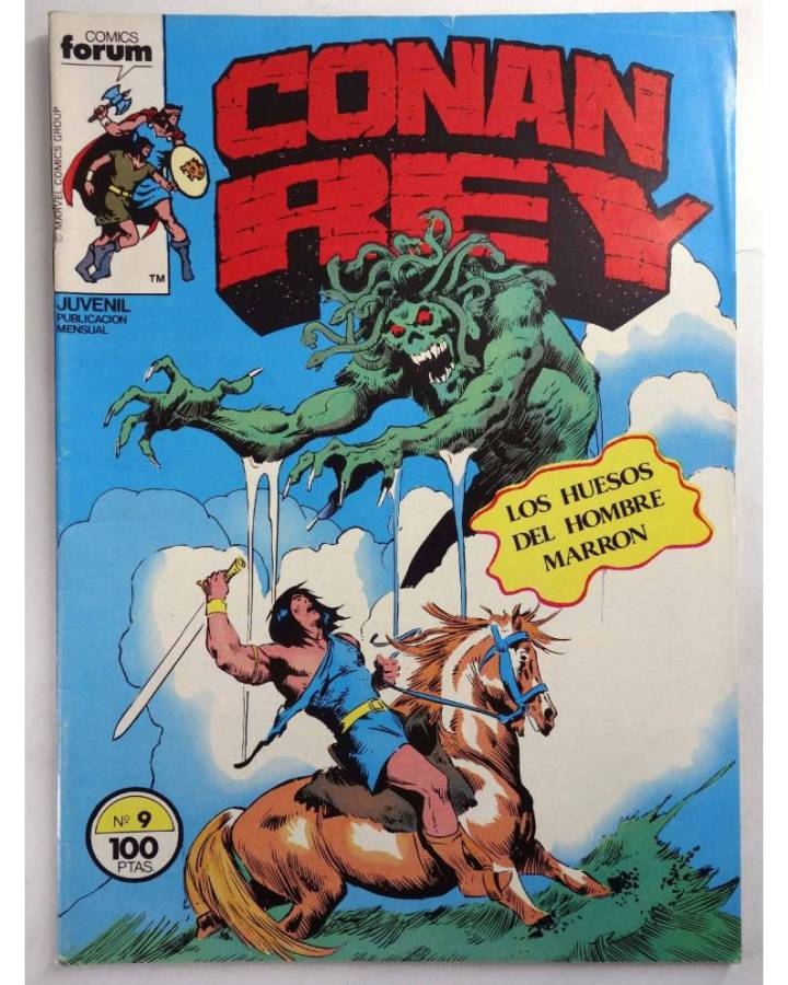 Cubierta de CONAN REY 9. LOS HUESOS DEL HOMBRE MARRON. Forum 1985