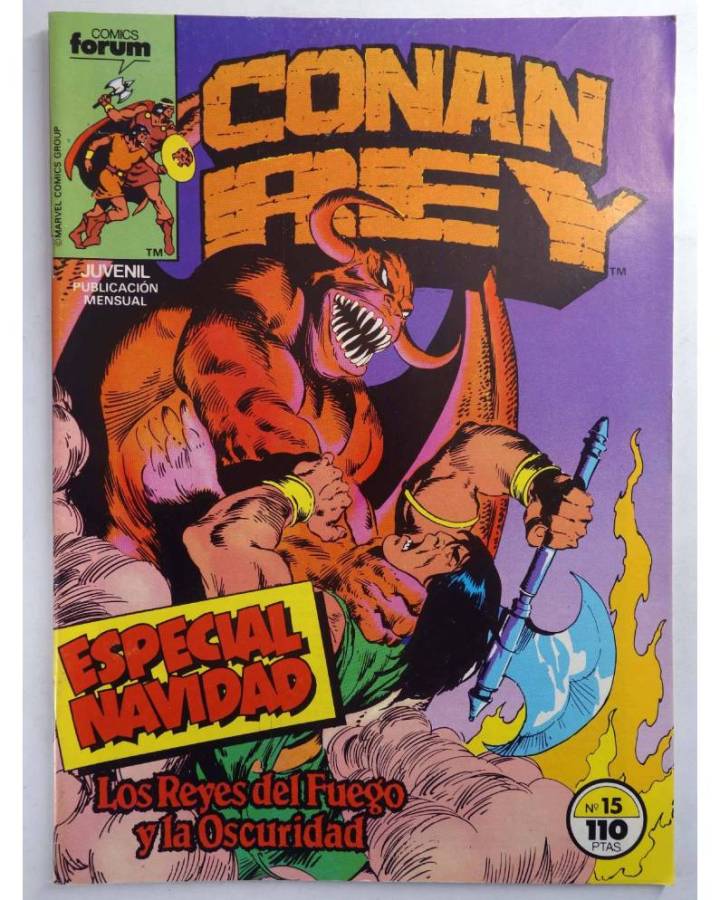 Cubierta de CONAN REY 15. ESPECIAL NAVIDAD - LOS REYES DEL FUEGO Y LA OSCURIDAD. Forum 1985