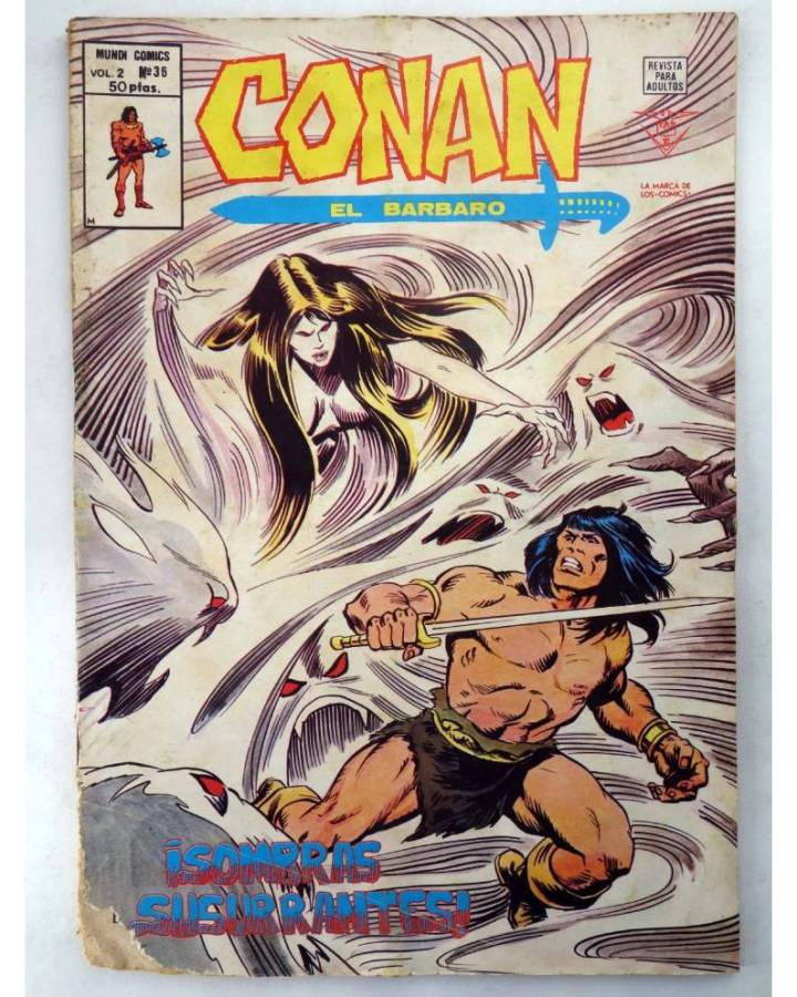 Cubierta de CONAN VÉRTICE VOL. 2 N 36. SOMBRAS SUSURRANTES (Thomas / Buscema) Vértice 1980