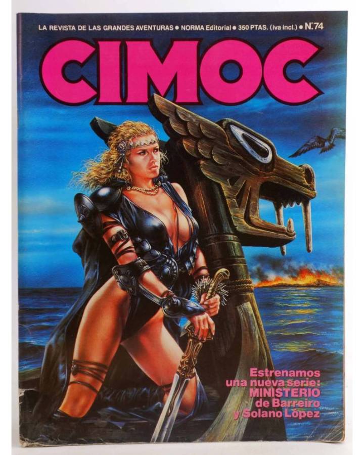 Cubierta de CIMOC. LA REVISTA DE LAS GRANDES AVENTURAS 74 (Vvaa) Norma 1987