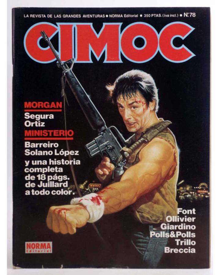 Cubierta de CIMOC. LA REVISTA DE LAS GRANDES AVENTURAS 78 (Vvaa) Norma 1987