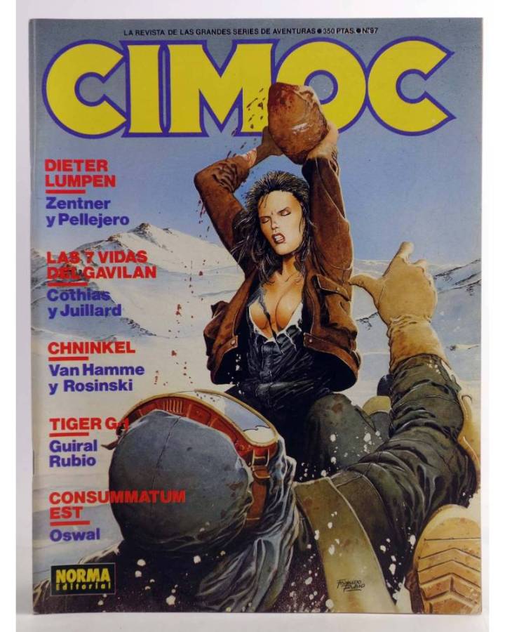 Cubierta de CIMOC. LA REVISTA DE LAS GRANDES AVENTURAS 97 (Vvaa) Norma 1989