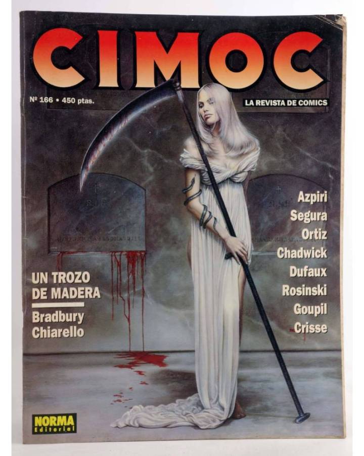 Cubierta de CIMOC. LA REVISTA DE LAS GRANDES AVENTURAS 166 (Vvaa) Norma 1995