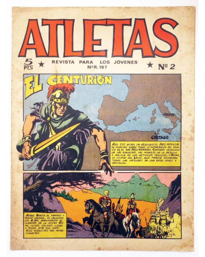 Cubierta de ATLETAS REVISTA PARA LOS JÓVENES 2. EL CENTURIÓN. Maga 1965