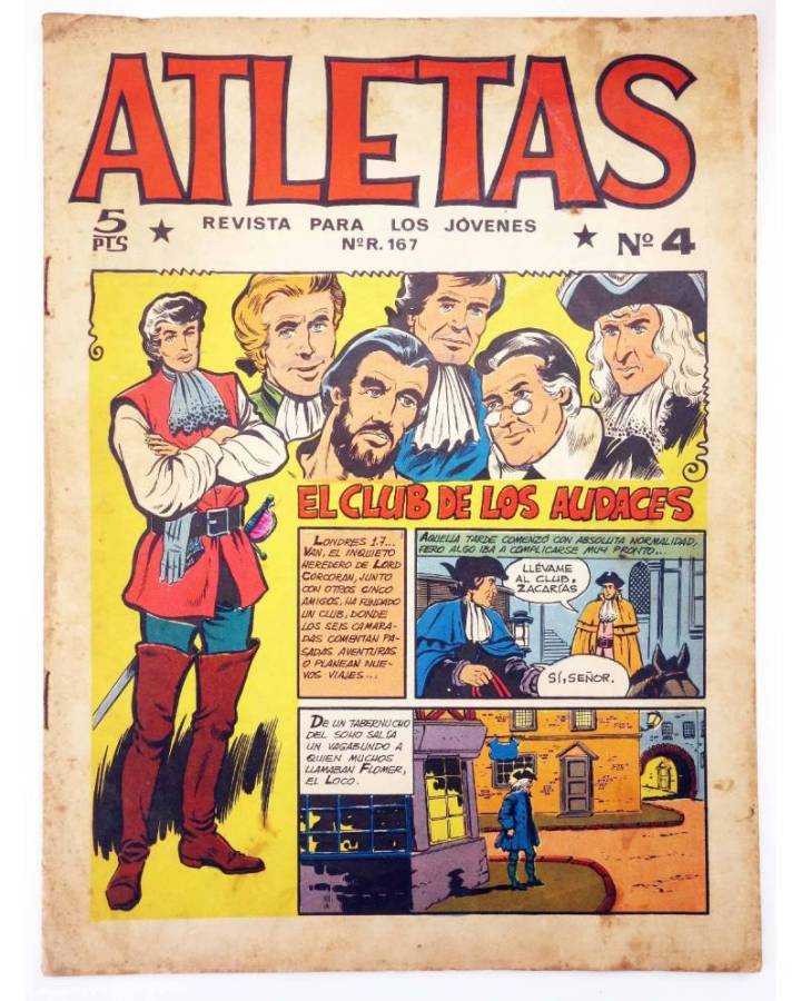 Cubierta de ATLETAS REVISTA PARA LOS JÓVENES 4. EL CLUB DE LOS AUDACES. Maga 1965