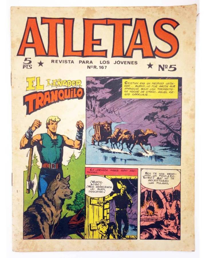 Cubierta de ATLETAS REVISTA PARA LOS JÓVENES 5. EL LEÑADOR TRANQUILO. Maga 1965