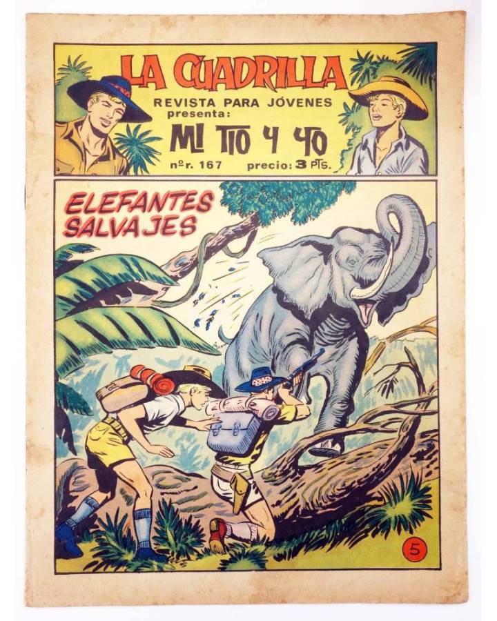 Cubierta de LA CUADRILLA: MI TÍO Y YO 5. ELEFANTES SALVAJES. Maga 1965