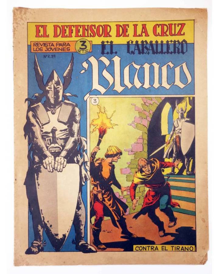 Cubierta de EL DEFENSOR DE LA CRUZ: EL CABALLERO BLANCO 3. CONTRA EL TIRANO (Raymond Macherot / Fred Funcken) Maga 1964