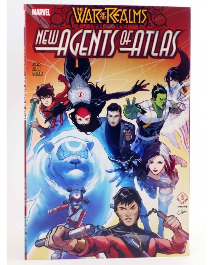 Cubierta de WAR OF THE REALMS NEW AGENTS OF ATLAS TPB (Greg Pak / Gang Hyuk Lim) Marvel 2019. EN INGLÉS