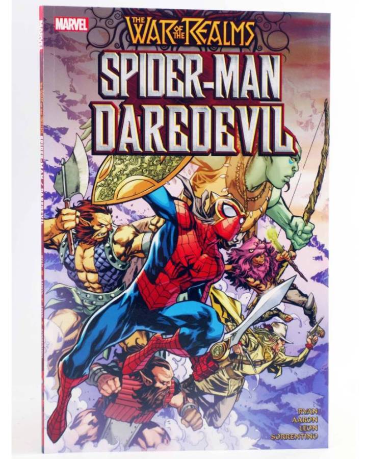 Cubierta de WAR OF THE REALMS SPIDER-MAN/DAREDEVIL TPB (Nico Leon / Sean Ryan) Marvel 2019. EN INGLÉS