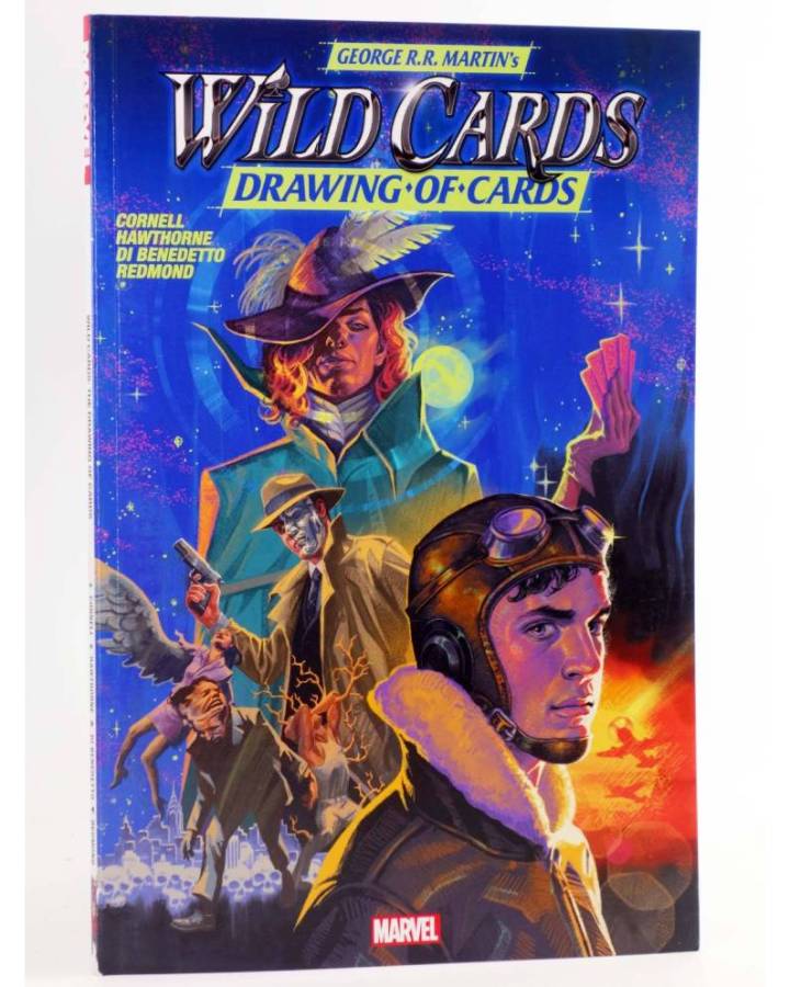 Cubierta de WILD CARDS THE DRAWING OF CARDS TPB (Paul Cornell / Mike Hawthorne) Marvel 2023. EN INGLÉS