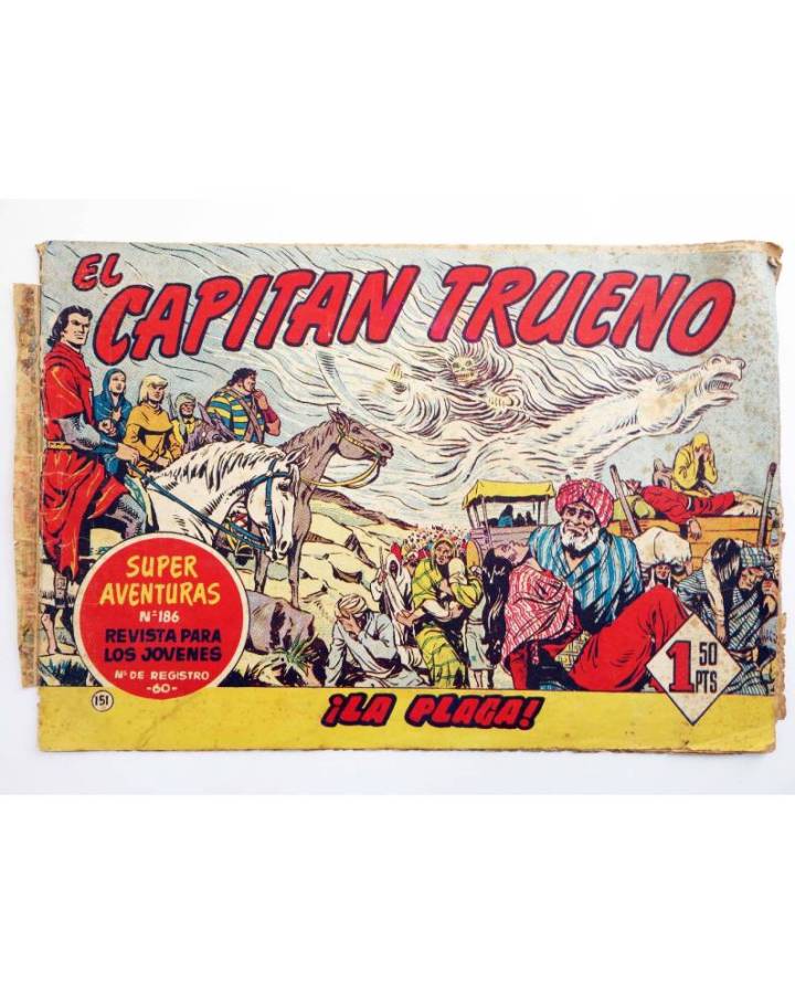 Cubierta de CAPITÁN TRUENO 151. ¡LA PLAGA! (Victor Alcazar / Ambrós) Bruguera 1951