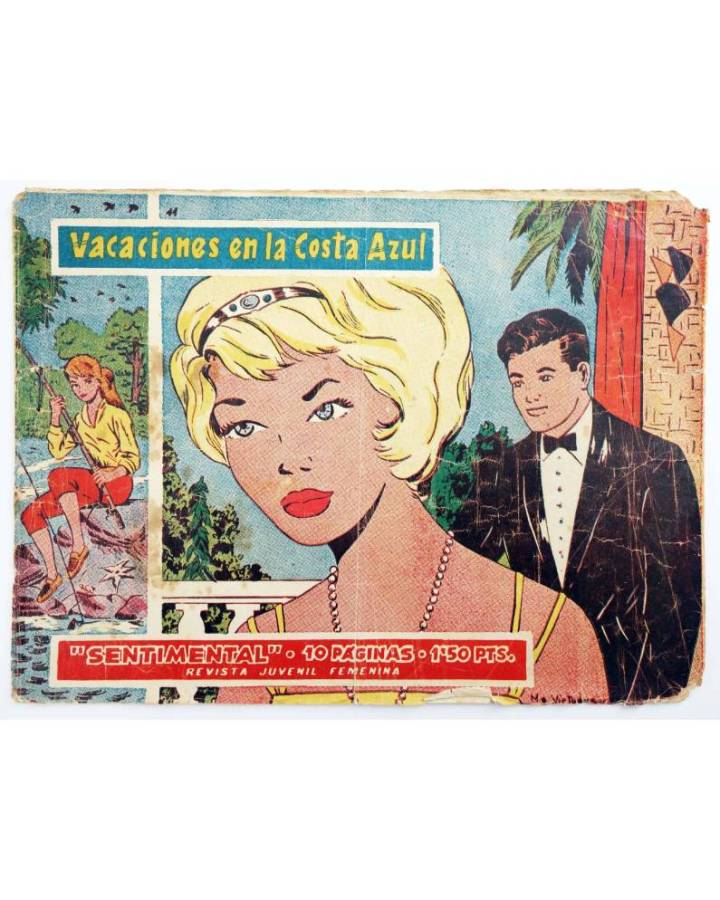 Cubierta de SENTIMENTAL REVISTA JUVENIL FEMENINA 44. VACACIONES EN LA COSTA AZUL. Ricart 1960