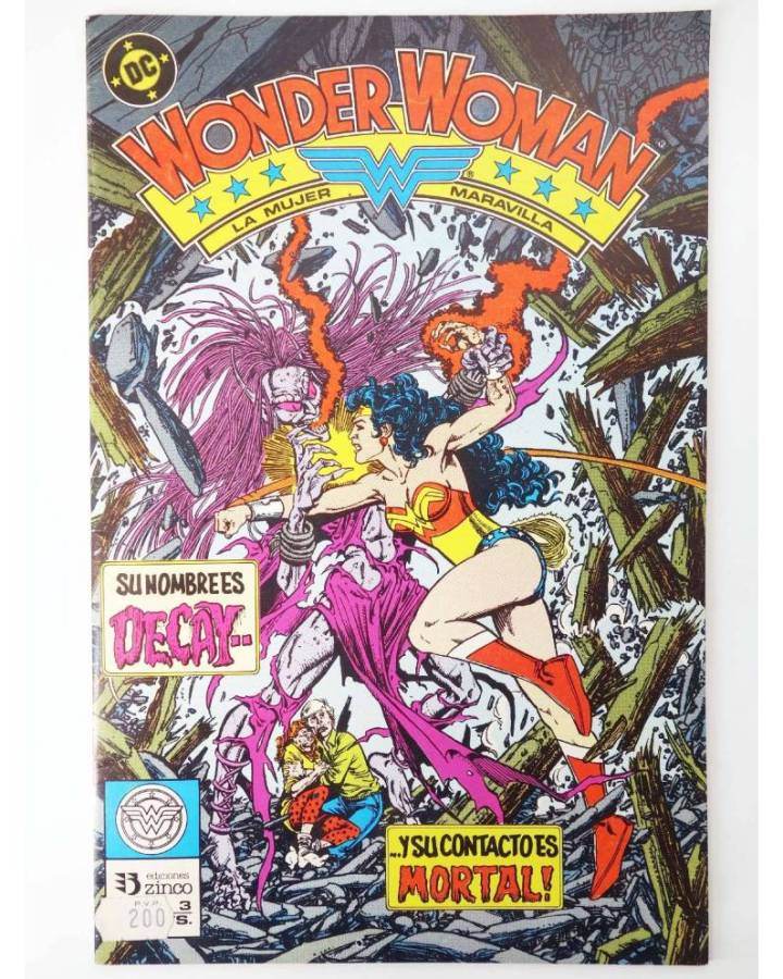 Cubierta de WONDER WOMAN 3. SU NOMBRE ES DECAY… (George Pérez) Zinco 1988